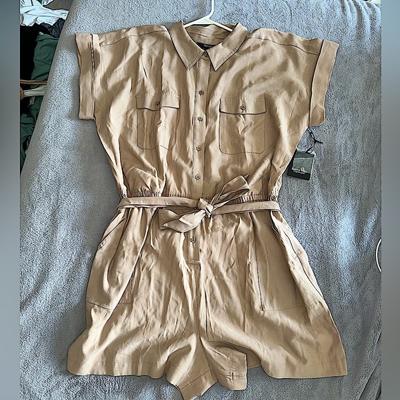 NWT | XXL VERA WANG Beige Utility Romper - Picture 1 of 4